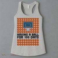 Having A Ball For 100 Days Of School Basketball Women's Tank Top thumb 3