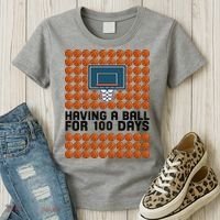 Having A Ball For 100 Days Of School Basketball Women's T-Shirt thumb 3