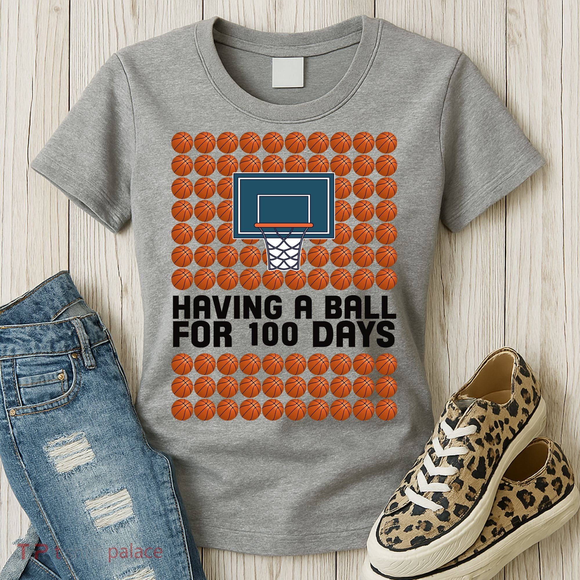 Having A Ball For 100 Days Of School Basketball Women's T-Shirt