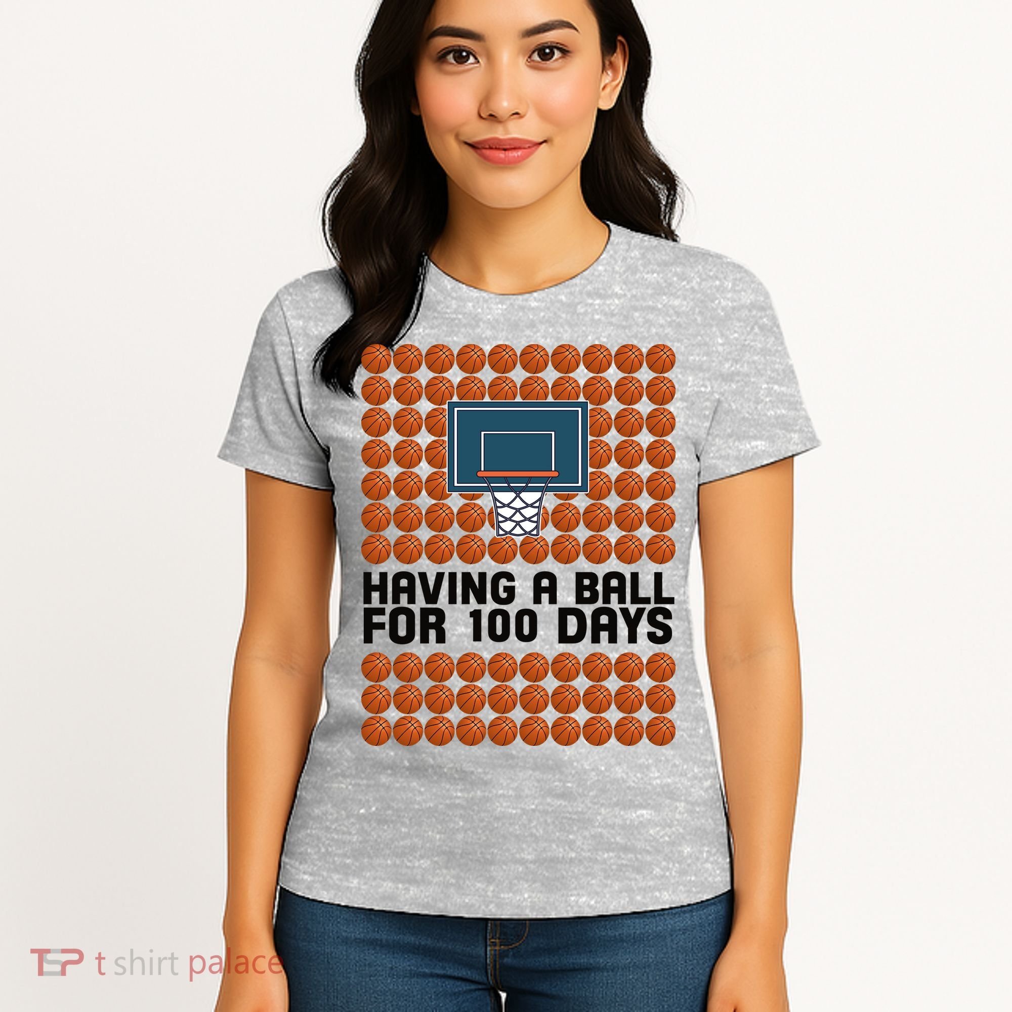 Having A Ball For 100 Days Of School Basketball Women's T-Shirt