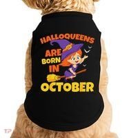 Halloqueens Are Born In October Birthday Halloween Doggie Tank thumb 0
