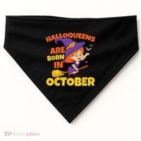 Halloqueens Are Born In October Birthday Halloween USA-Made Doggie Bandana thumb 0