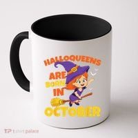 Halloqueens Are Born In October Birthday Halloween Coffee Mug thumb 0