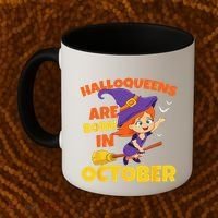 Halloqueens Are Born In October Birthday Halloween Coffee Mug thumb 2