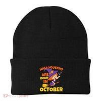 Halloqueens Are Born In October Birthday Halloween Beanie thumb 0