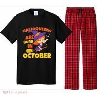 Halloqueens Are Born In October Birthday Halloween Pajama Set thumb 0