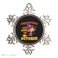 Halloqueens Are Born In October Birthday Halloween Ornament thumb 0