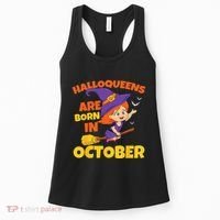Halloqueens Are Born In October Birthday Halloween Women's Tank Top thumb 0