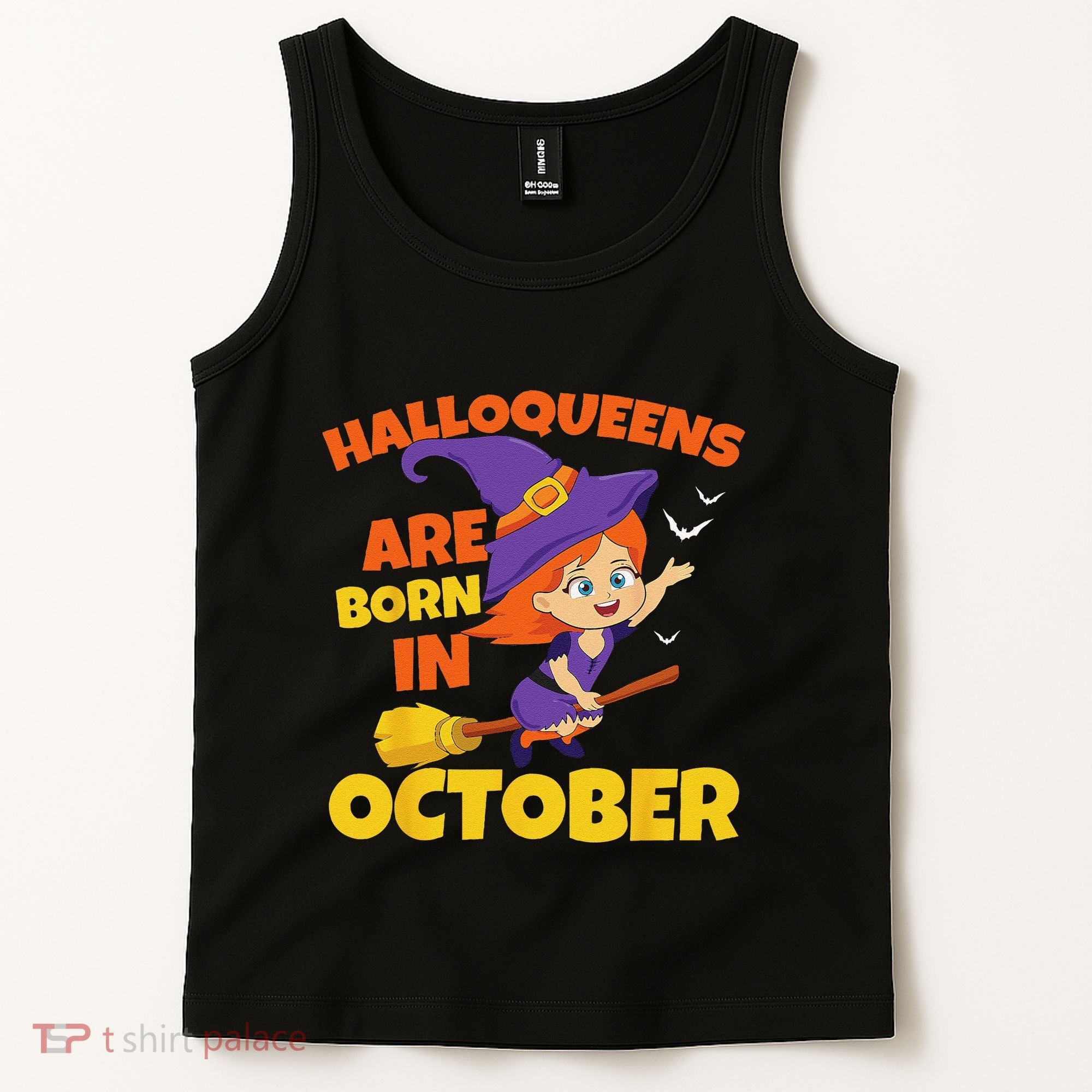 Halloqueens Are Born In October Birthday Halloween Tank Top