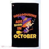 Halloqueens Are Born In October Birthday Halloween Golf Towel thumb 0