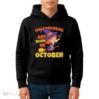 Halloqueens Are Born In October Birthday Halloween Kids Hoodie thumb 4