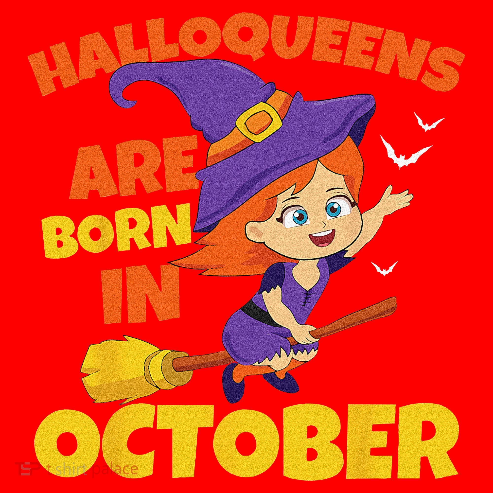 Halloqueens Are Born In October Birthday Halloween Santa Hat