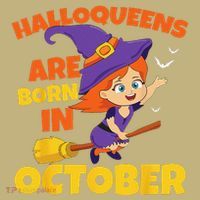 Halloqueens Are Born In October Birthday Halloween Long Sleeve Shirt thumb 2