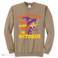 Halloqueens Are Born In October Birthday Halloween Sweatshirt thumb 0