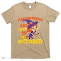 Halloqueens Are Born In October Birthday Halloween T-Shirt thumb 0