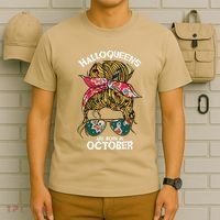 Halloqueens Are Born In October Birthday Women Halloween T-Shirt thumb 6