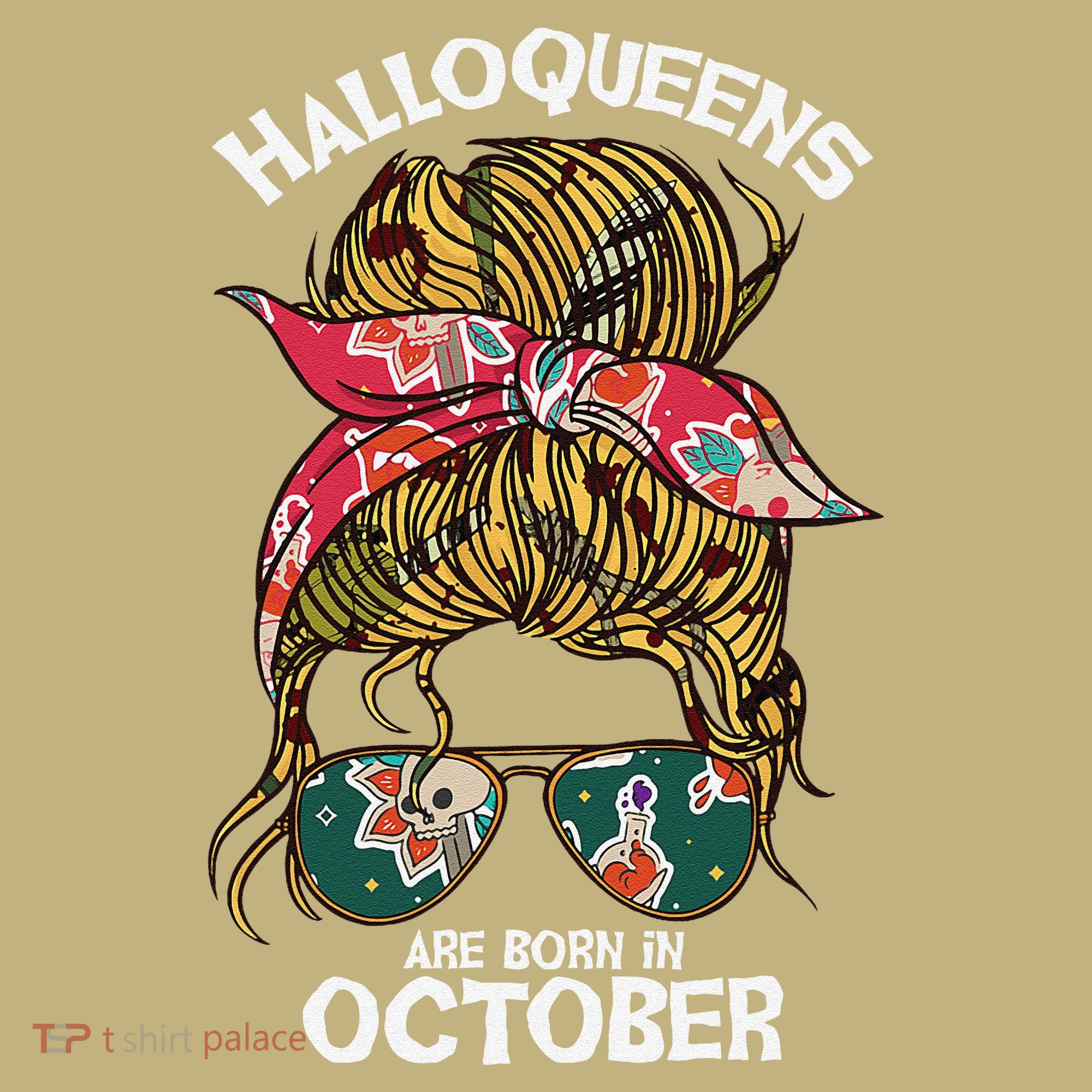 Halloqueens Are Born In October Birthday Women Halloween Polo