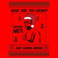 Hanging Around Christmas Sweater Beetlejuice Santa Hat thumb 1