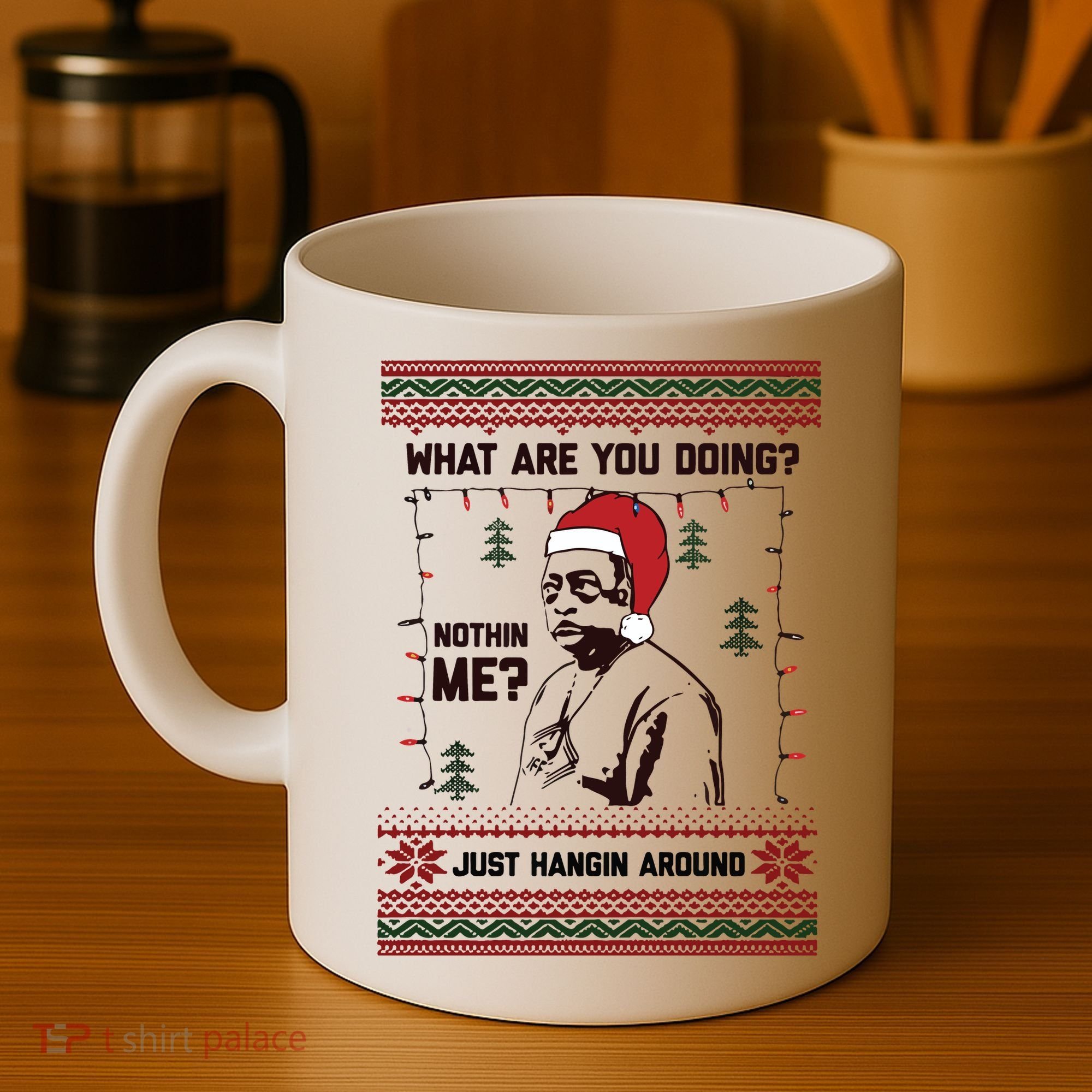 Hanging Around Christmas Sweater Beetlejuice Coffee Mug