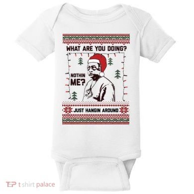 Hanging Around Christmas Sweater Beetlejuice Baby Bodysuit