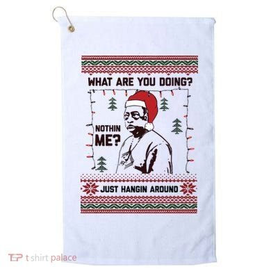 Hanging Around Christmas Sweater Beetlejuice Golf Towel