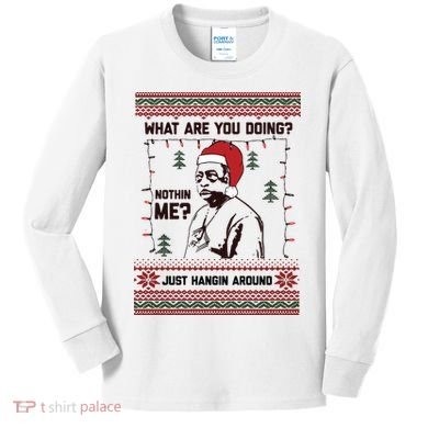 Hanging Around Christmas Sweater Beetlejuice Kids Long Sleeve Shirt