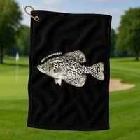 Have A Crappie Day Fishing Cool Gift Golf Towel thumb 1