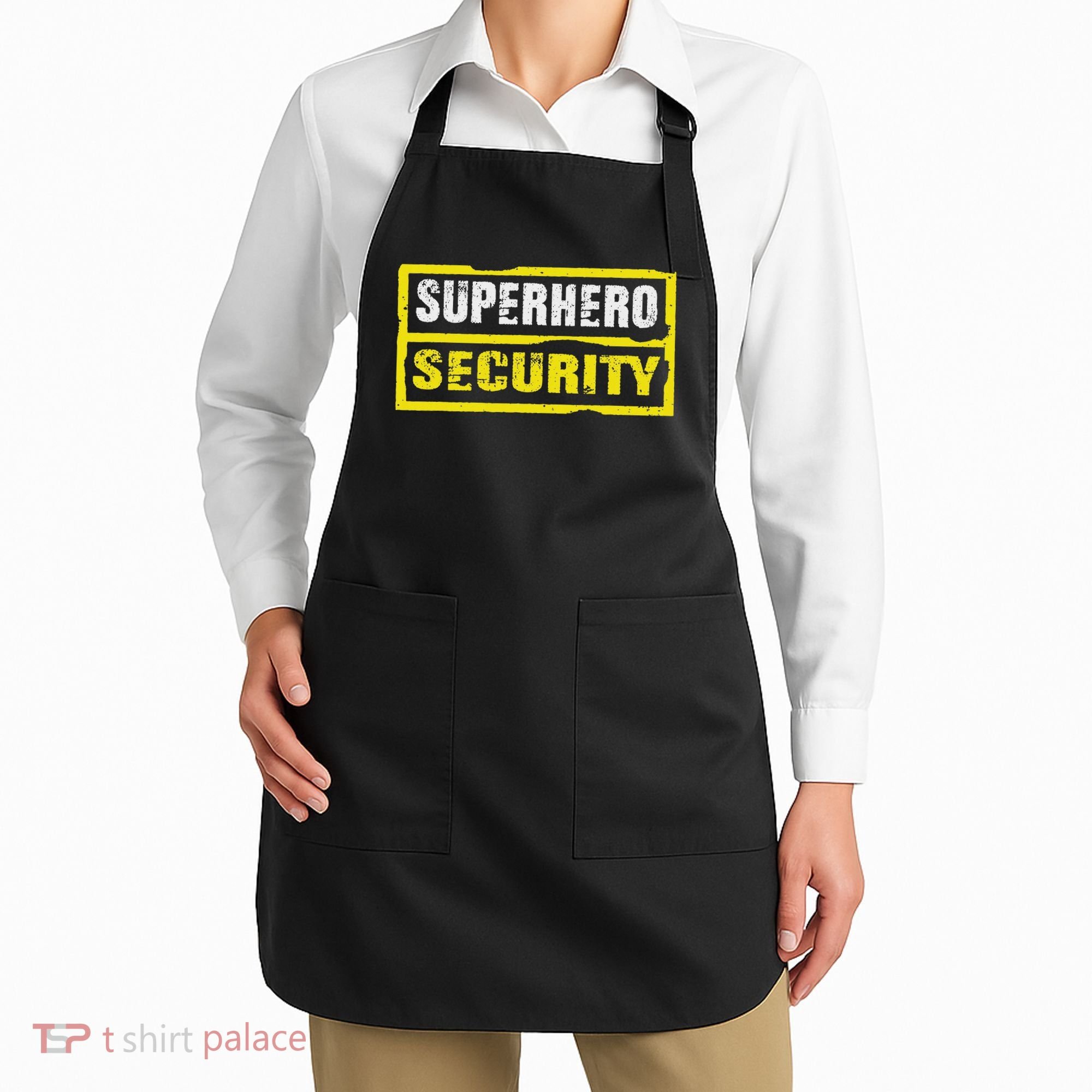 Halloween Adult Costume Superhero Security Dad Mom Apron