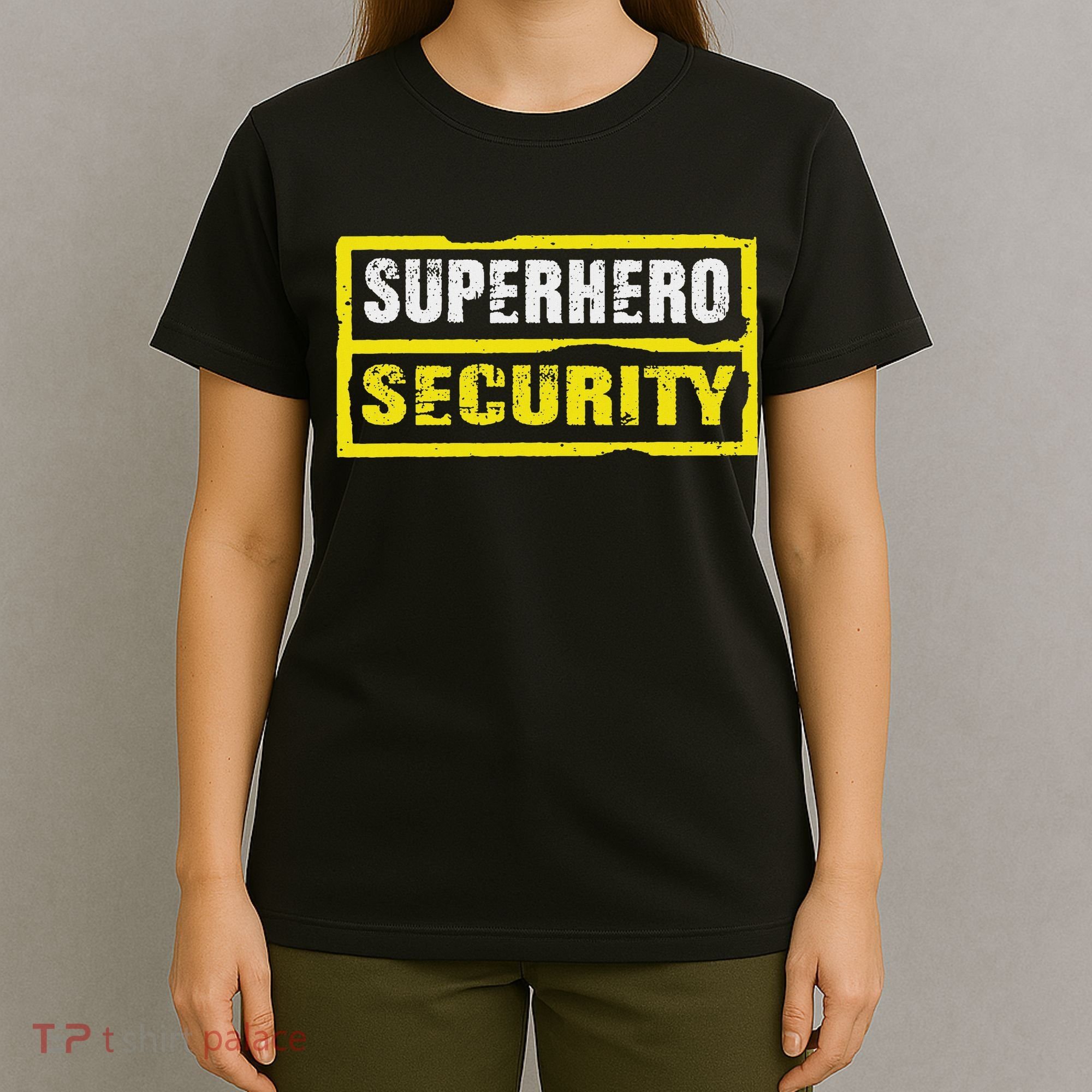 Halloween Adult Costume Superhero Security Dad Mom T-Shirt