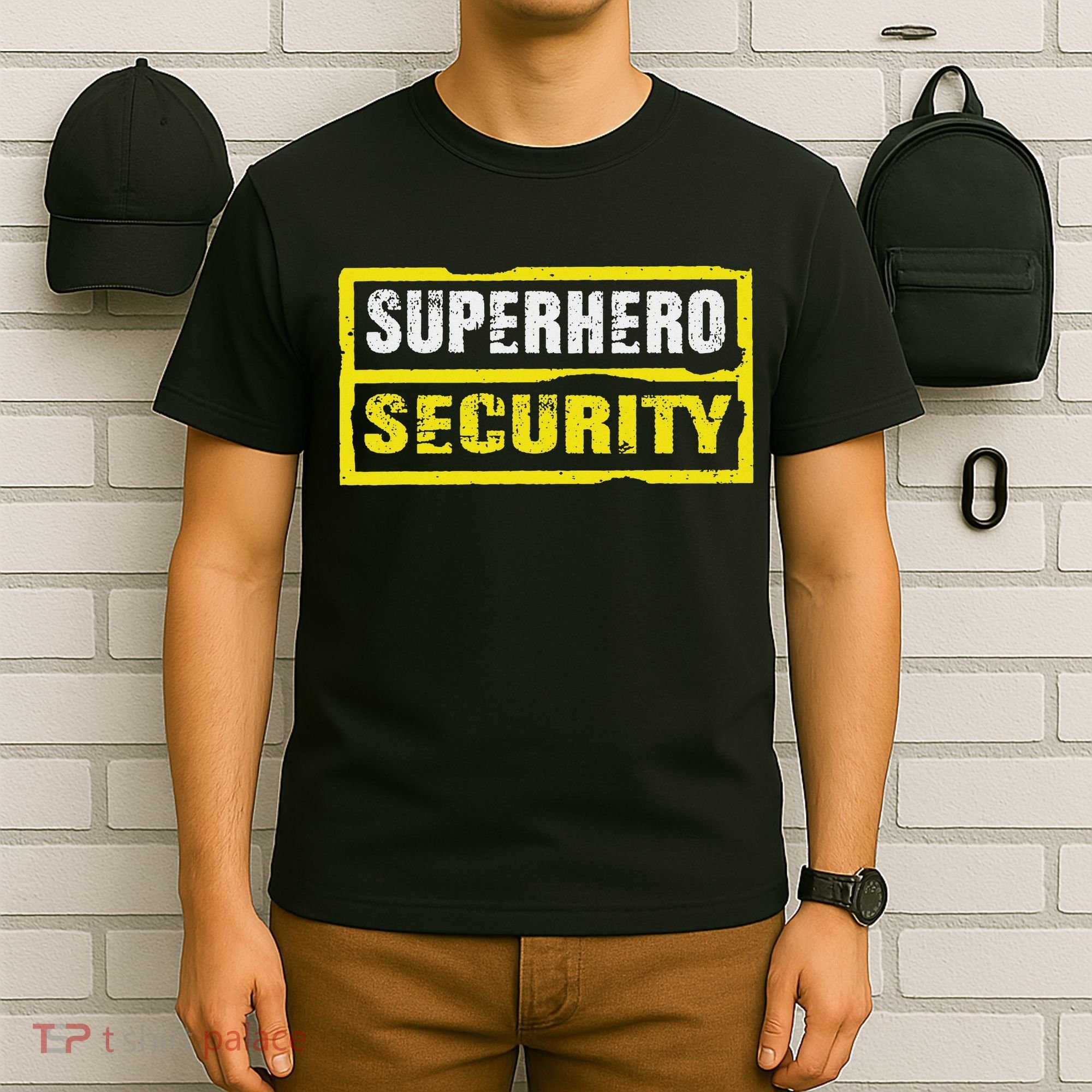 Halloween Adult Costume Superhero Security Dad Mom T-Shirt