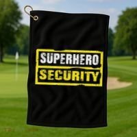 Halloween Adult Costume Superhero Security Dad Mom Golf Towel thumb 1