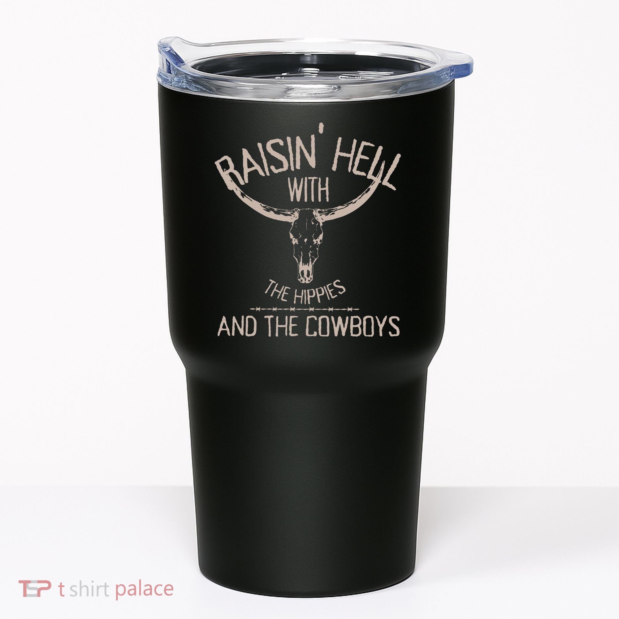 Hippies And Cowboys Western Cowhide Tumbler