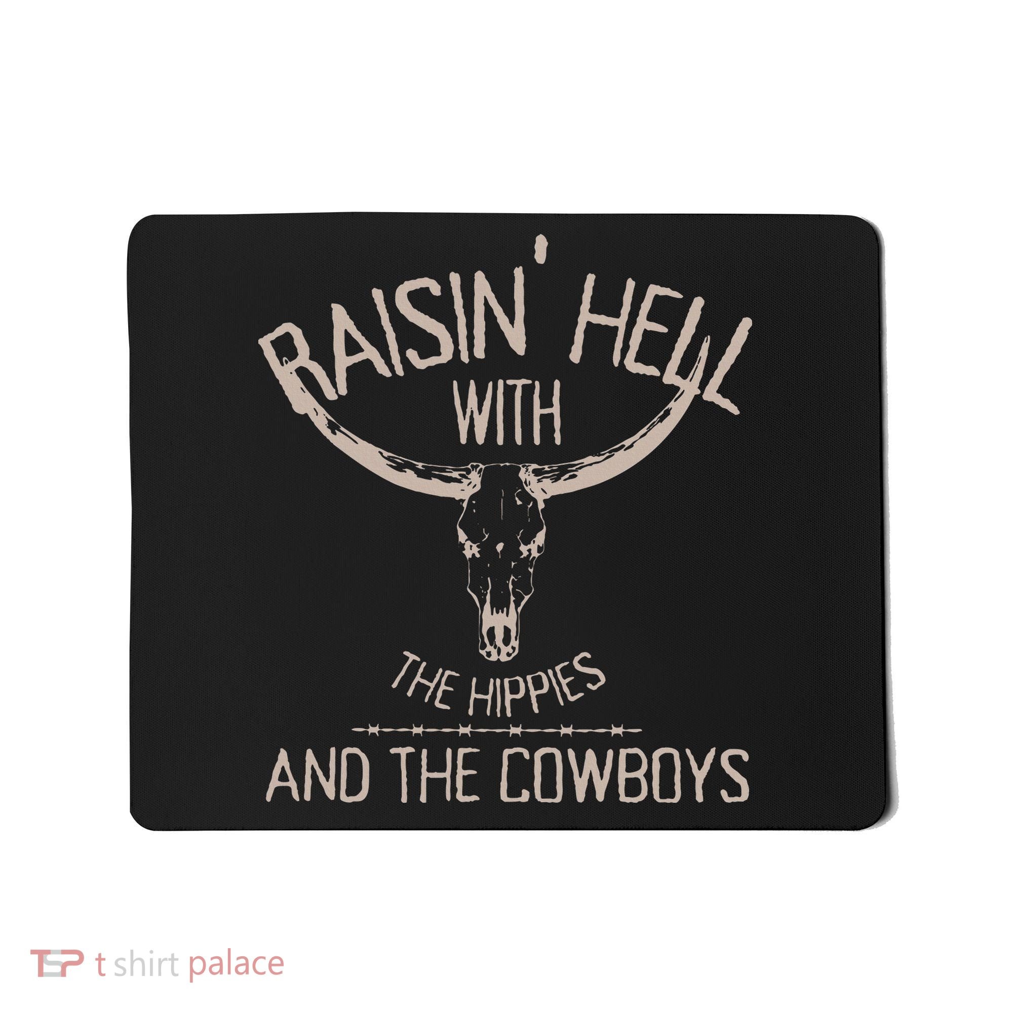 Hippies And Cowboys Western Cowhide Mousepad