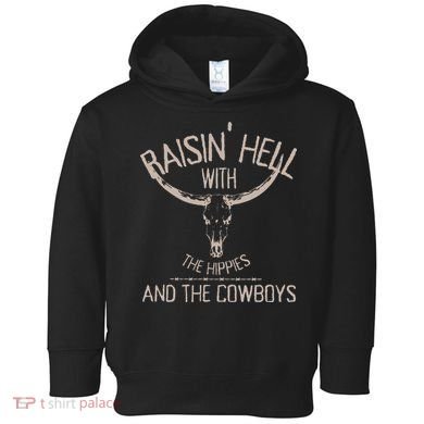 Hippies And Cowboys Western Cowhide Toddler Hoodie