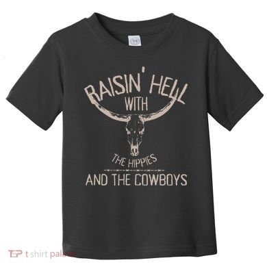 Hippies And Cowboys Western Cowhide Toddler T-Shirt