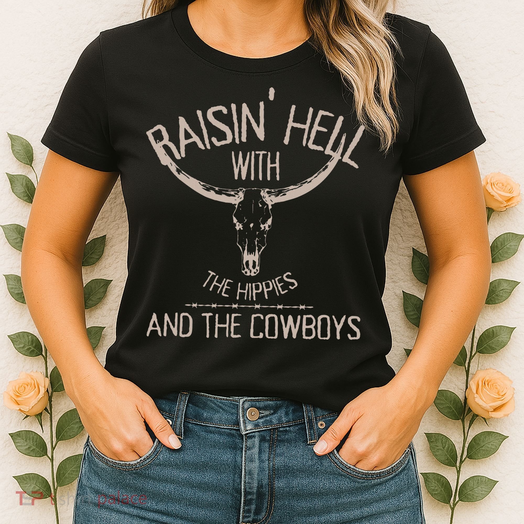 Hippies And Cowboys Western Cowhide Women's T-Shirt