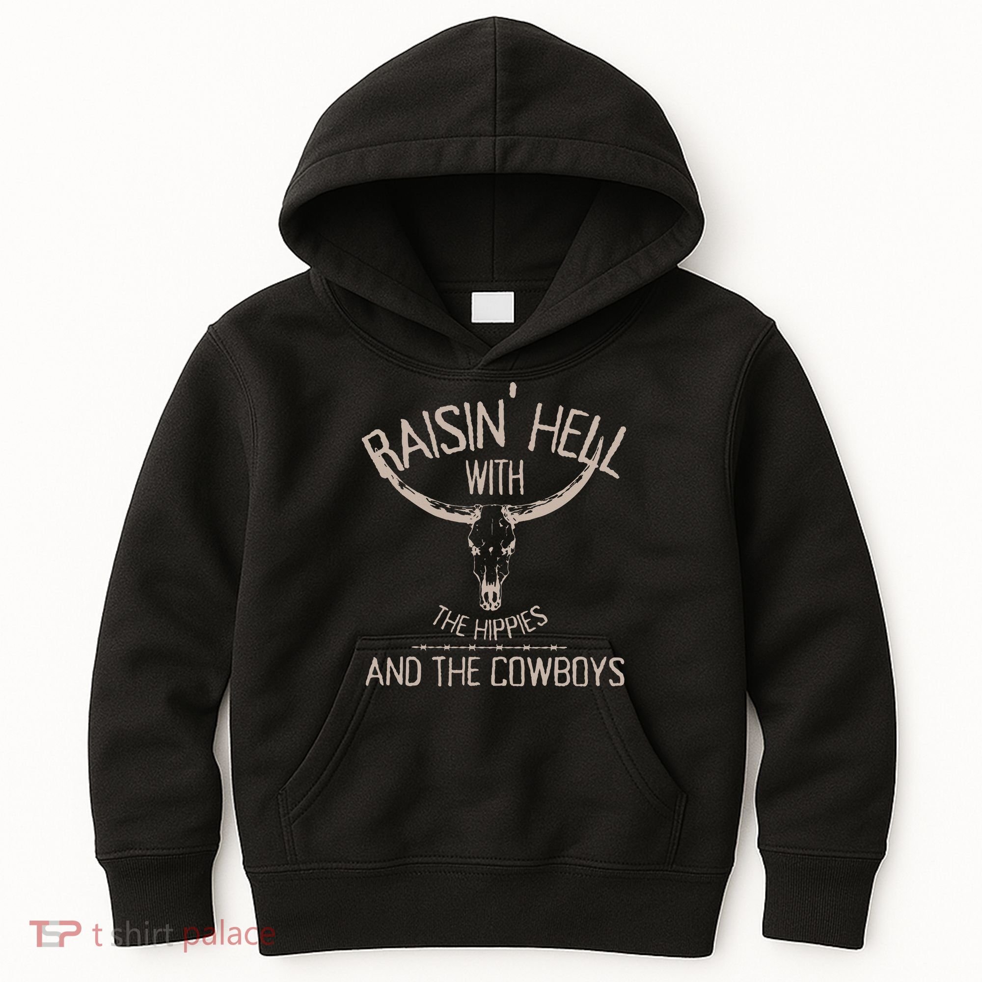 Hippies And Cowboys Western Cowhide Kids Hoodie