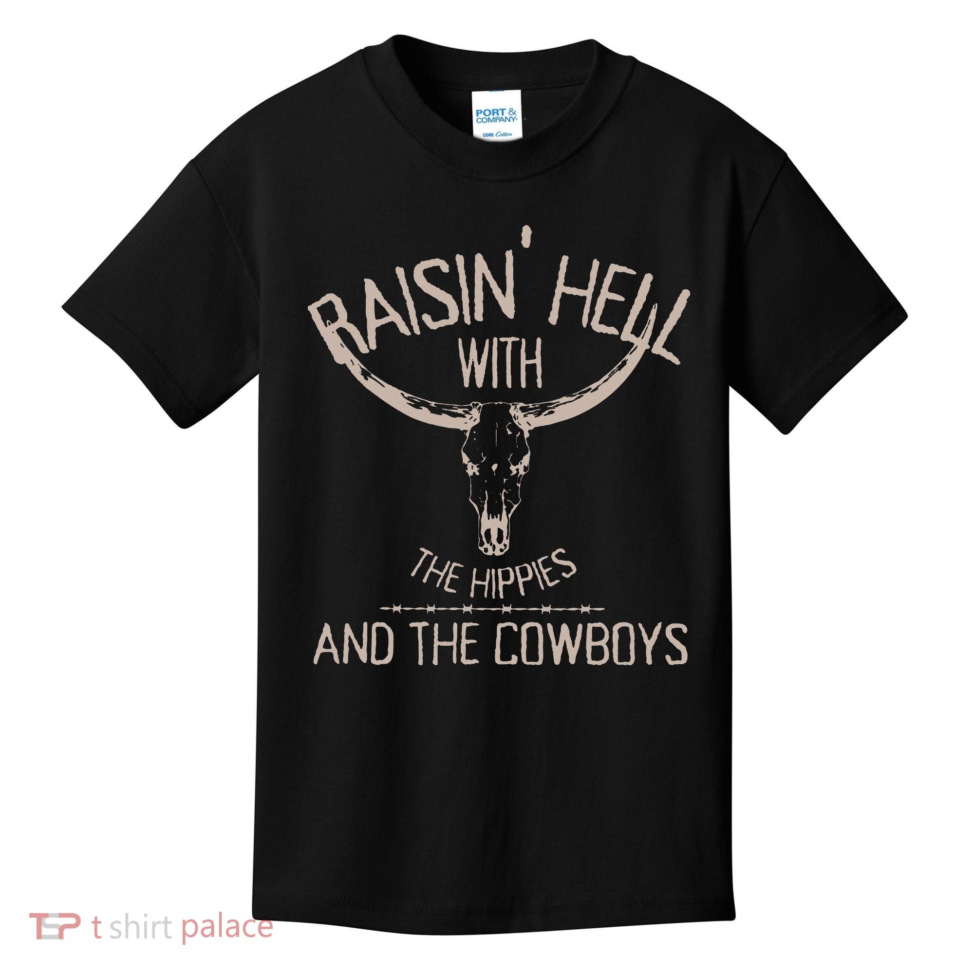 Hippies And Cowboys Western Cowhide Kids T-Shirt