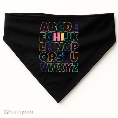 Hi ABC Colorful Alphabet USA-Made Doggie Bandana