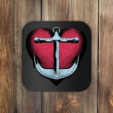 Heart Anchor Cute Gift Coaster