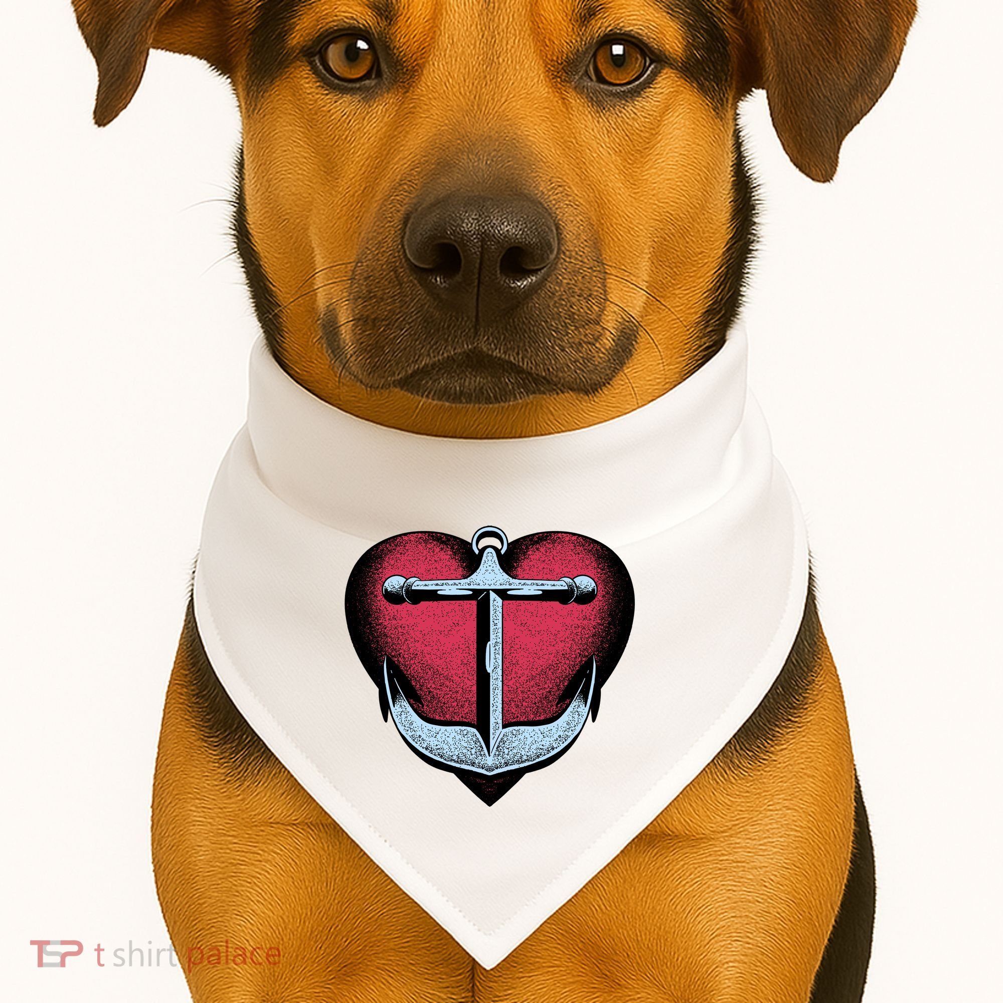 Heart Anchor Cute Gift USA-Made Doggie Bandana