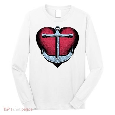Heart Anchor Cute Gift Long Sleeve Shirt