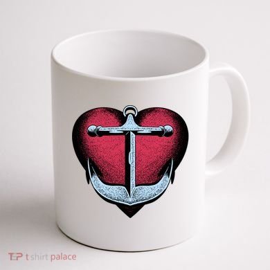 Heart Anchor Cute Gift Coffee Mug back