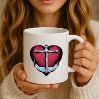Heart Anchor Cute Gift Coffee Mug thumb 3
