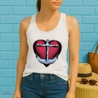 Heart Anchor Cute Gift Women's Tank Top thumb 2