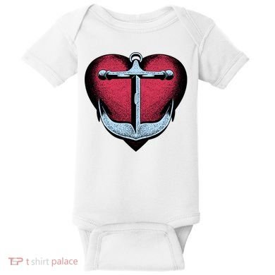 Heart Anchor Cute Gift Baby Bodysuit