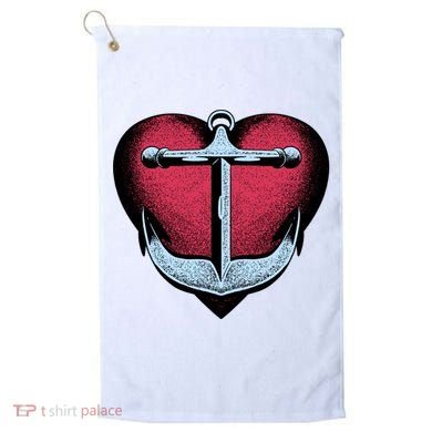 Heart Anchor Cute Gift Golf Towel