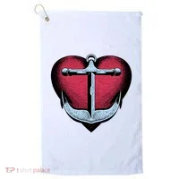 Heart Anchor Cute Gift Golf Towel thumb 0