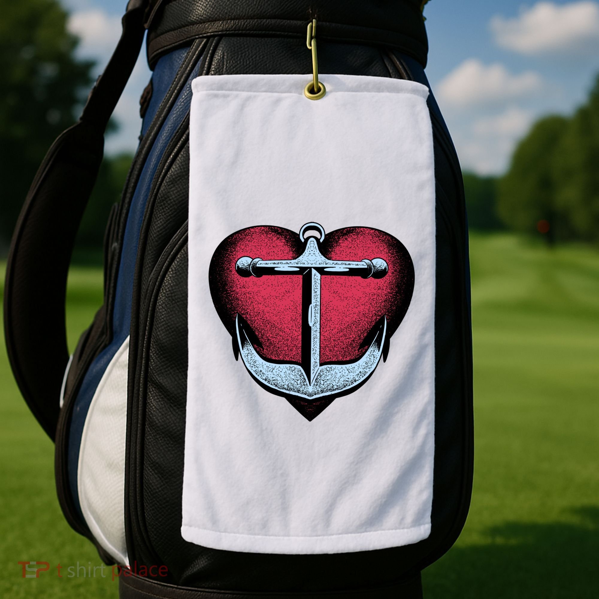 Heart Anchor Cute Gift Golf Towel