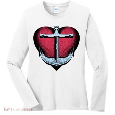 Heart Anchor Cute Gift Women's Long Sleeve Shirt